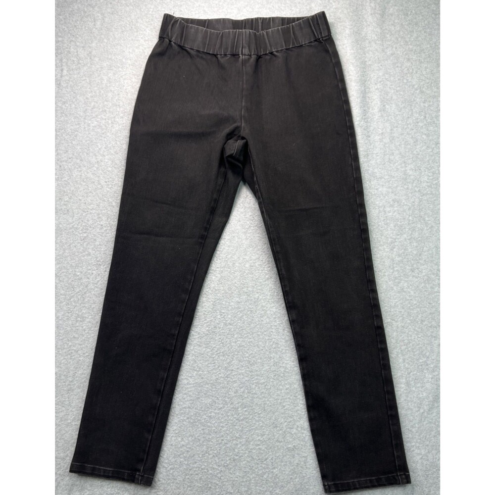 Soft Surroundings Pull On Metro Legging Jeans Medium Black Casual Edgy Minimalis